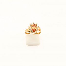 ANILLO ROSETA GOTA CUBICS COMBINADO /O.ROJO